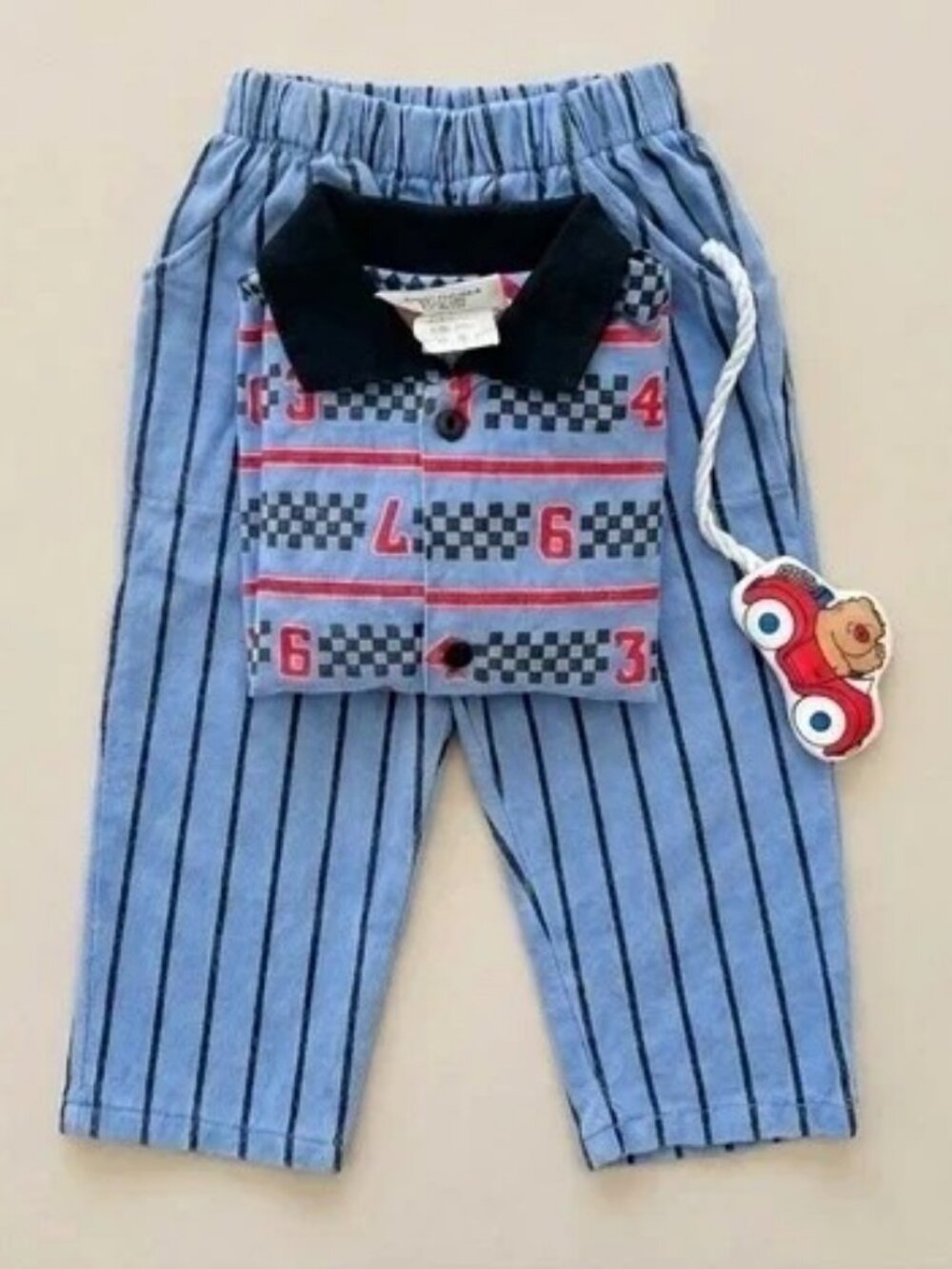 Vintage Cache Cache Racing Outfit 2 Piece Set 24M - Picture 8 of 8